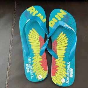 Margaritaville Blue Flip Flops with Wing Design
